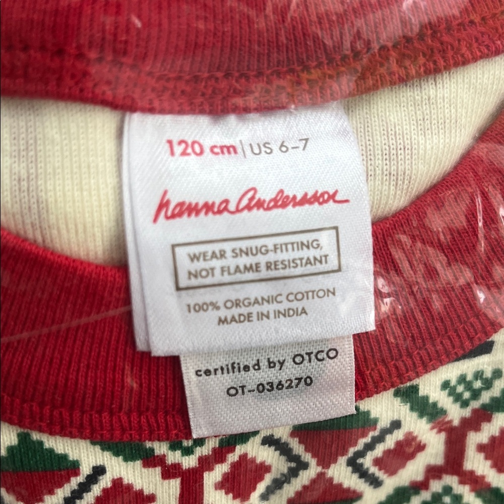 Red and Cream Holiday Pajama Set - Picture 3 of 3